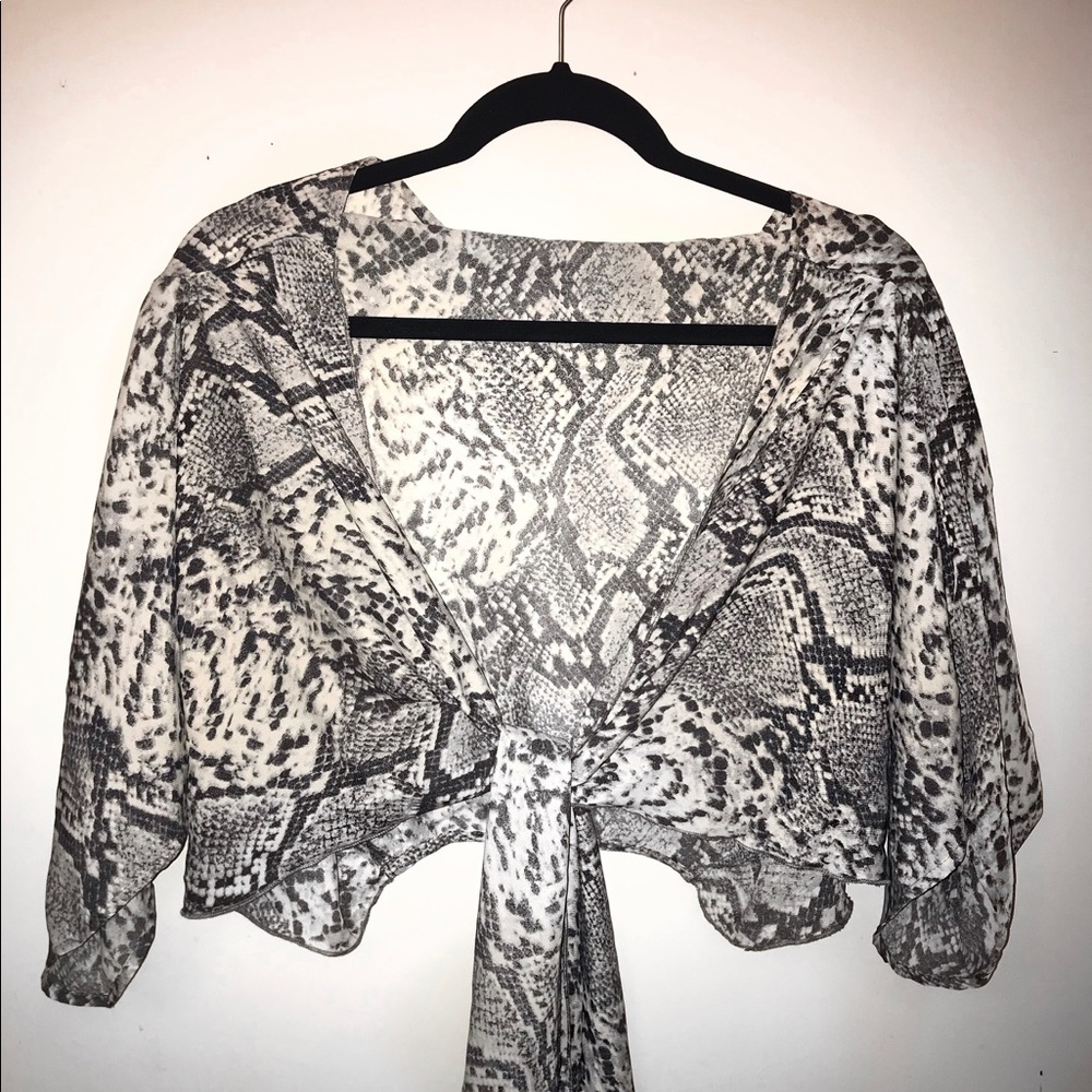 Snakeskin Tie-Front Top 🐍